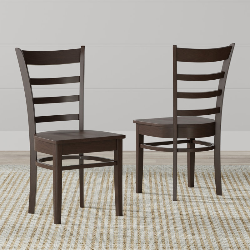 Ercan   17.72'' H Solid Wood Side Chair, Dark Walnut