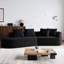 Canapé modulaire moderne en chenille 4 de 112 pouces avec sièges incurvés et spacieux, confortable pour la détente des invités, aucun assemblage requis, conception à sièges larges, 4 coussins décoratifs inclus, espace de vie idéal,-711691615-711691617