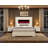 60.4" Tall Corduroy Upholstered Queen Size Bed Frame with Heat-free Fireplace, Wingback Headboard,White-109613310-109613311