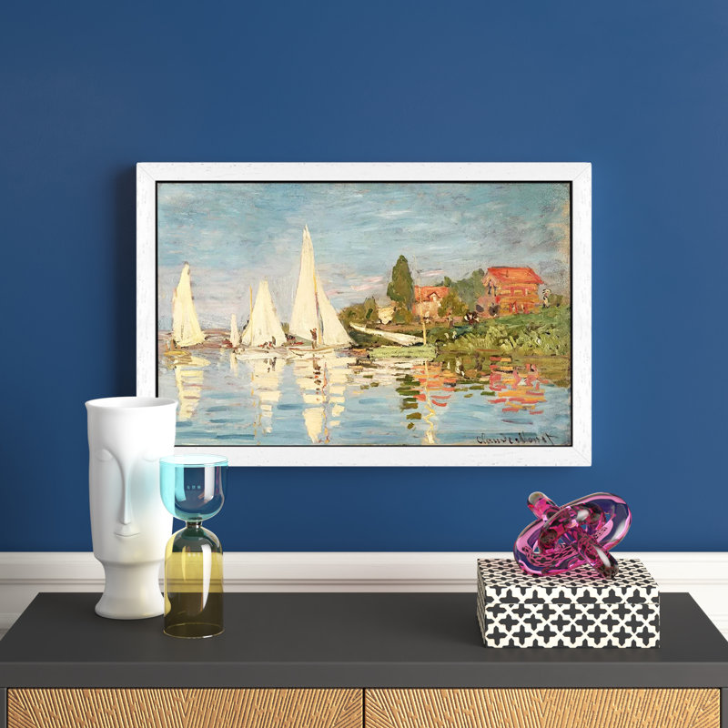 Claude Monet - Print on Canvas, 66.04 cm H x 45.72 cm W, White Framed
