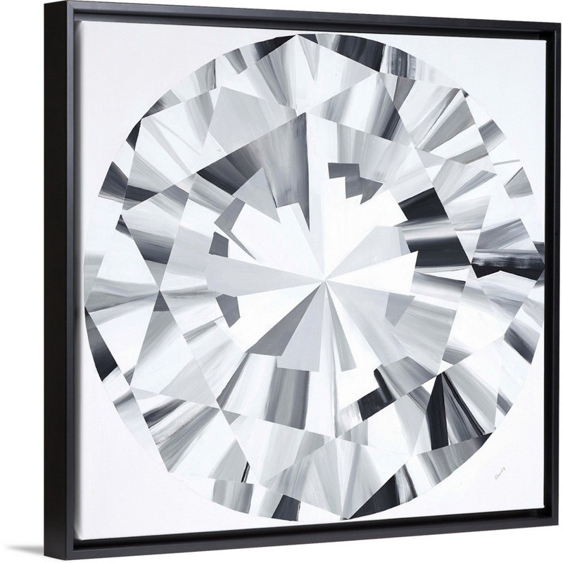 Royal Jewels I - reproduction sur toile, Cadre flottant noir, H 38 po x l 38 po x P 1,75 po