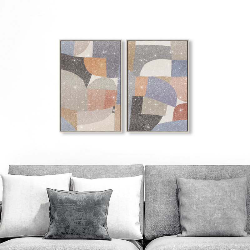 Muted Prelude Set Set by Oliver Gal, 110"H x 74"W, Silver Floater Frame
