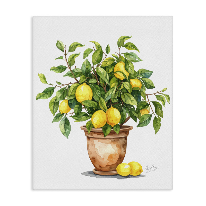 Toile de citronnier en pot, design par Shelly Craig, H 30 po x l 24 po
