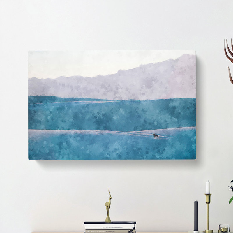 Lone Wolf Abstract - Wrapped Canvas, 35cm H x 50cm W x 3cm D