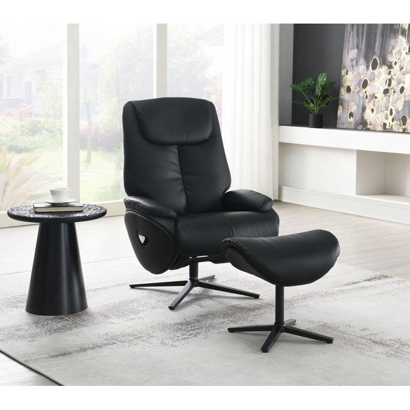 Motion Swivel Accent Chair With Ottoman