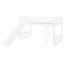 White Twin Size Loft Bed With , Solid Wood For Bedroom Decor Slide And In White, Strong Stability