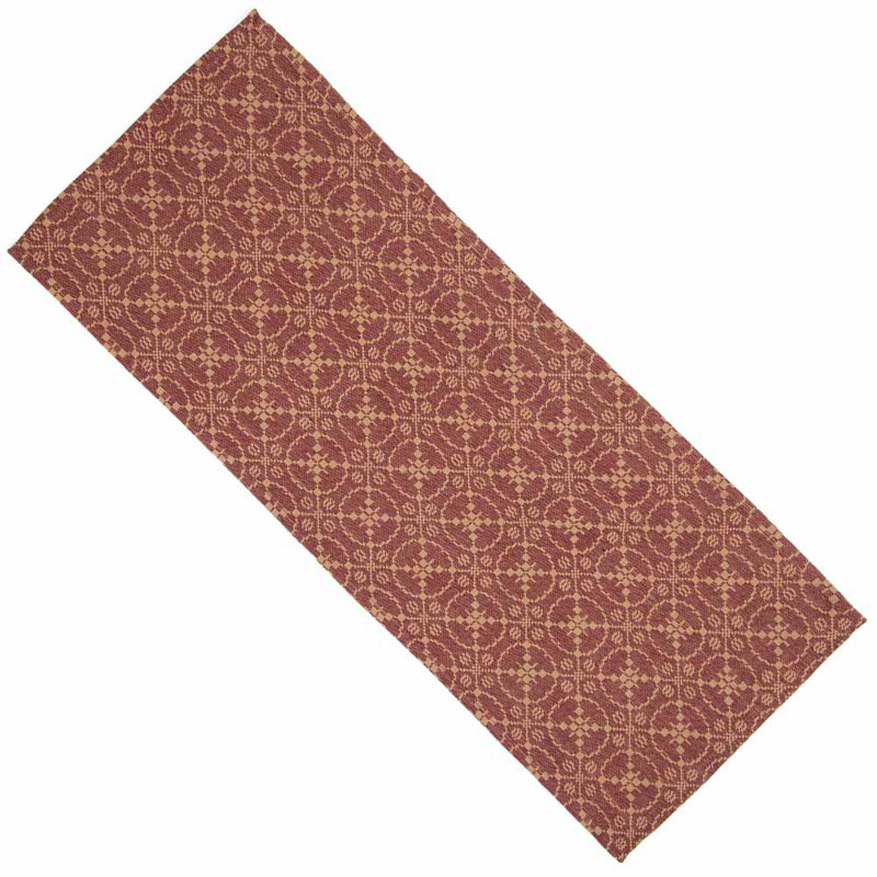 Chemin de table 100% coton Sainsbury, L 36 po x P 14 po, Rouge campagnard