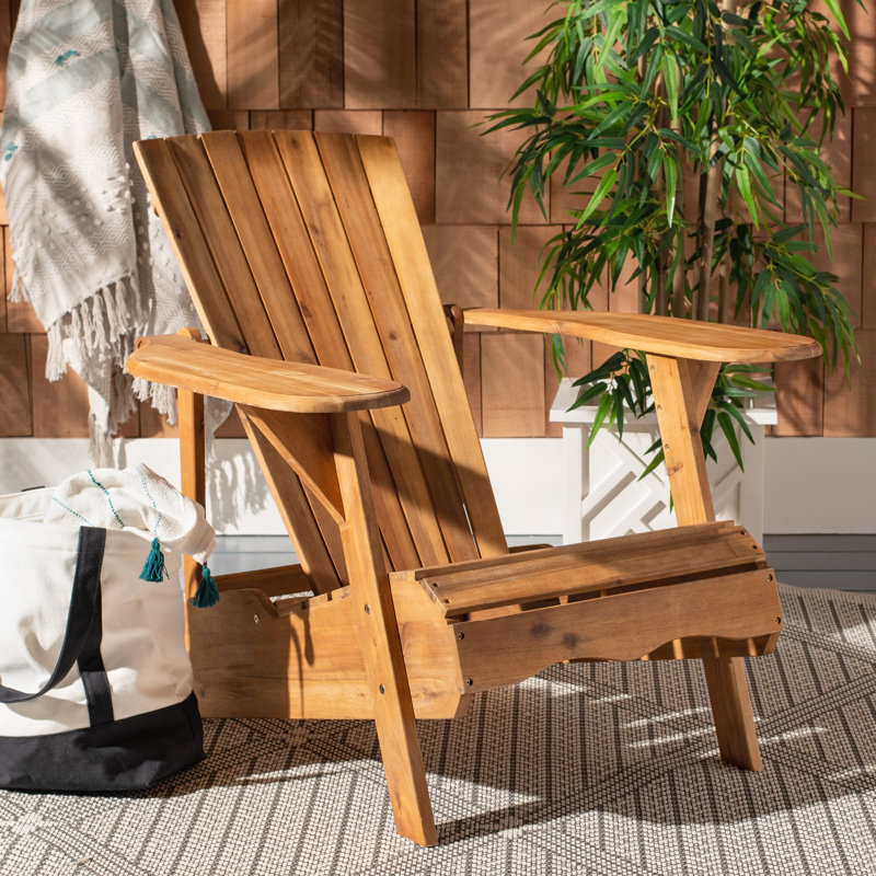Chaise Adirondack en bois Melida, Naturel