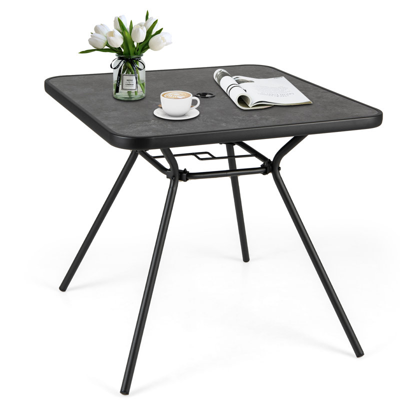Square Outdoor with Umbrella Hole Bistro Table - 80 cm W 80 cm D