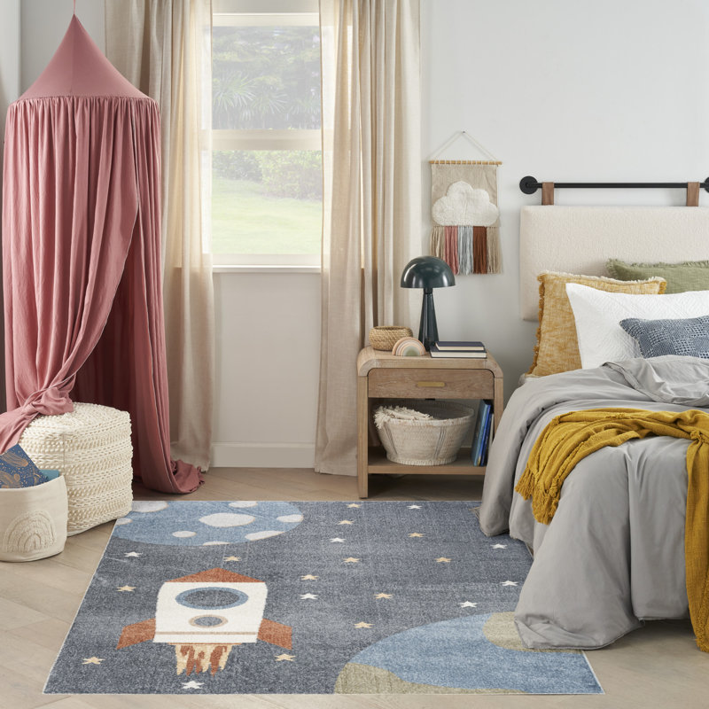Hanfurd Machine Woven Polypropylene Plastic Rug, Rectangle 7'10" x 10'