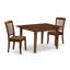 L'ensemble de table de salle à manger moderne comprend une table rectangulaire en bois avec des feuilles de papillons et des chaises de cuisine en tissu de lin, acajou-2096414909