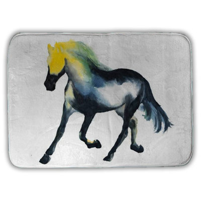 Galloping horse Bath Mat with Non-Slip Backing - Quick Dry Memory Foam Bathroom Rug - Absorbent - Modern Plush Spa-Style - Machine Washable