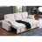 Mackenzie 91"W Beige Chenille Fabric Reversible Sleeper Sectional with Storage Chaise, Drop-Down Table, Cup Holders and Charging Ports-1415053927