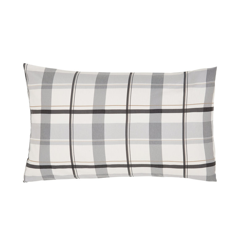 Hudson Check Brushed Cotton Duvet Cover Set, King Duvet Cover + 2 Standard Pillowcases
