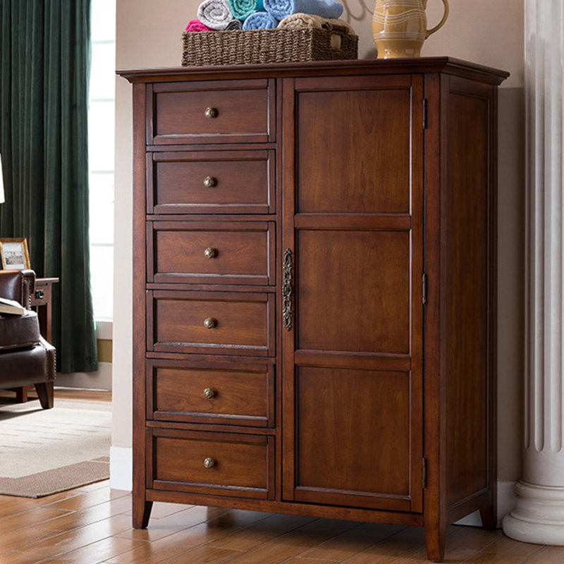 Six bucket cabinet solid wood carving locker