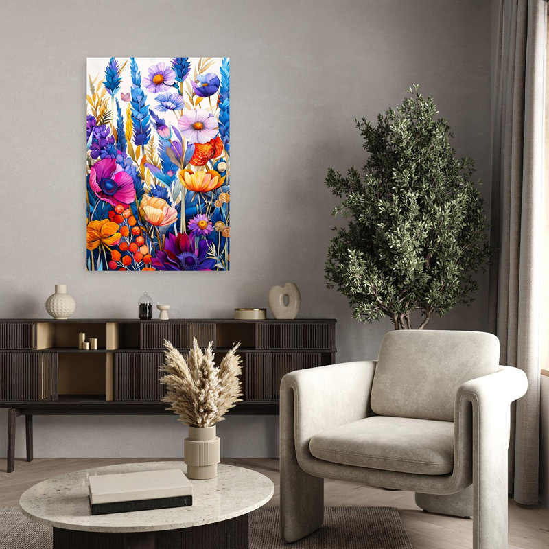 «Vibrant Floral Garden», impression audacieuse, fleur colorée et nature, 36" H x 24" W