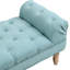 Banc rembourré bleu sarcelle poussiéreux avec pieds, repose-pieds, accoudoirs arrondis et emplacement polyvalent pour chambre, salon, entrée, bouton - pieds stables en bois massif