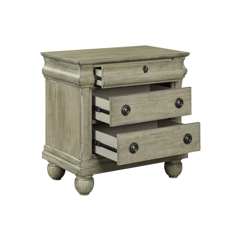 Ensemble de chambre avec très grand lit-bateau et deux tables de chevet Lenny, Beige / Cannelle, Très grand