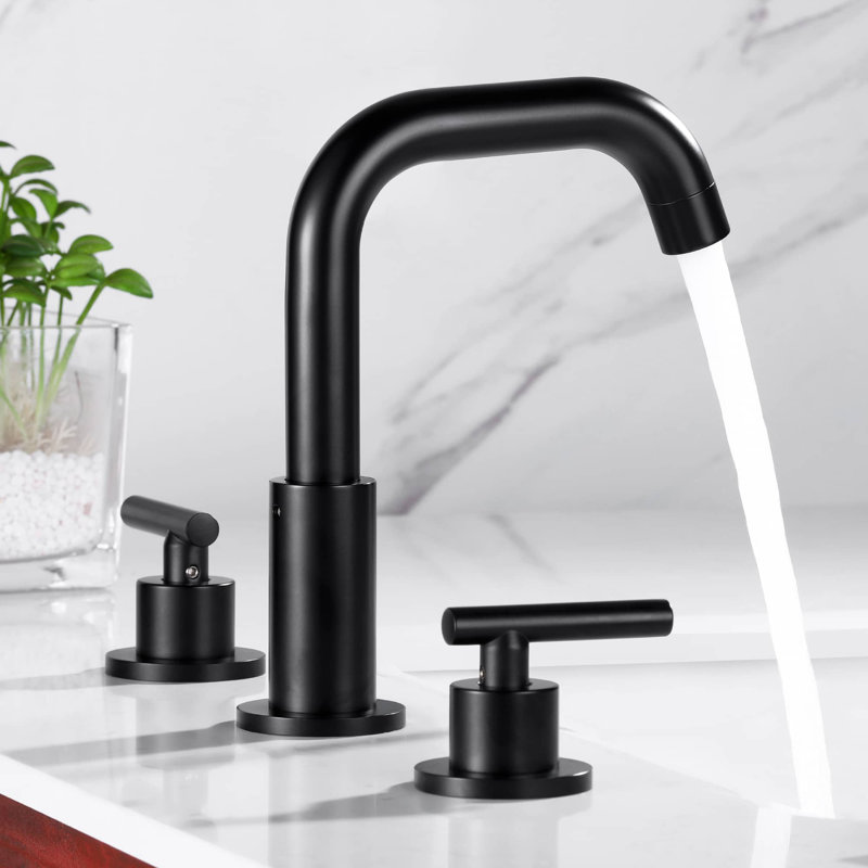 Widespread 2-handle Bathroom Faucet, Matte Black
