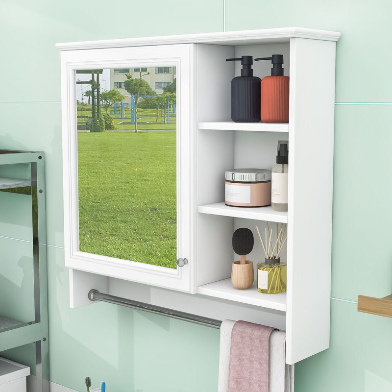 Armoire de rangement murale moderne avec rangement réglable, Blanc