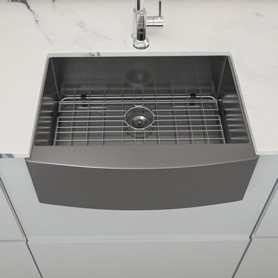 24'' L Farmhouse / Apron Single Bowl Stainless Steel Kitchen Sink