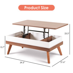 Corrigan Studio® Addalin Manufactured Wood Lift Top Extendable Solid ...