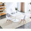 Table de 42,1 po pour 4 à 6 personnes, table de salle à manger blanche avec pieds fiables en métal style Mid-Century-705836118