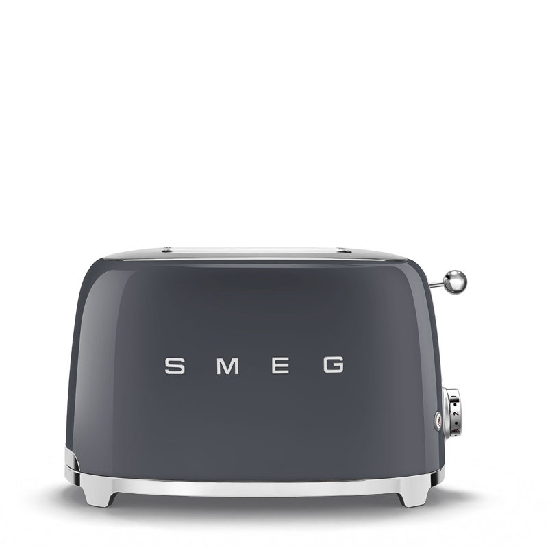 Smeg TSF01 50's Style Retro Two Slice Toaster, Slate Grey