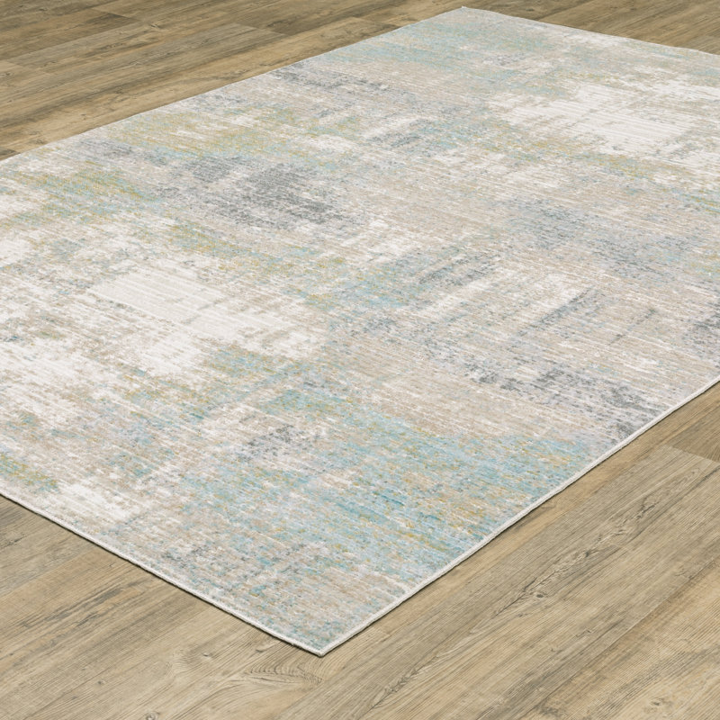 Tapis abstrait tissé à la machine Goulart, Rectangle 5 pi 3 po x 7 pi 6 po