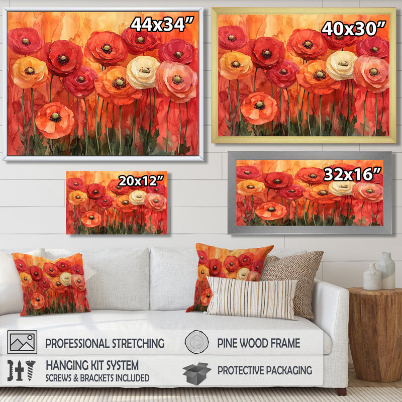 Jaccob - Floral Canvas Wall Decor, Reproduction encadrée d'une seule photo, Noir, noir, noir, noir, H 12 po x l 20 po