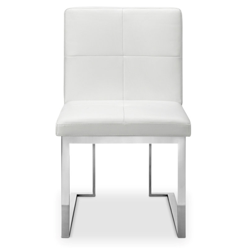 Chaise d'appoint Poulin, Blanc, Argent