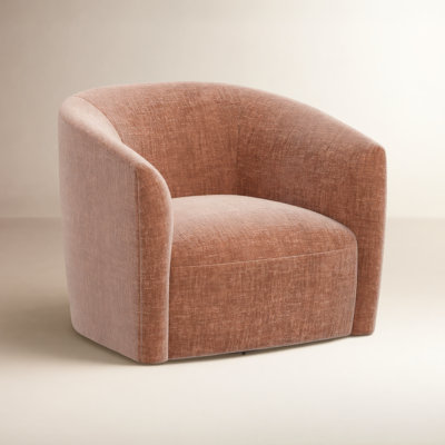 Marita Cotton Swivel Barrel Chair