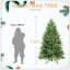 Arbre de Noël avec arbre de Noël avec branches à charnières, assemblage facile, support en métal stable, décoration de Noël classique-779693126