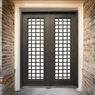 Castellan Grid Iron and Glass Door
