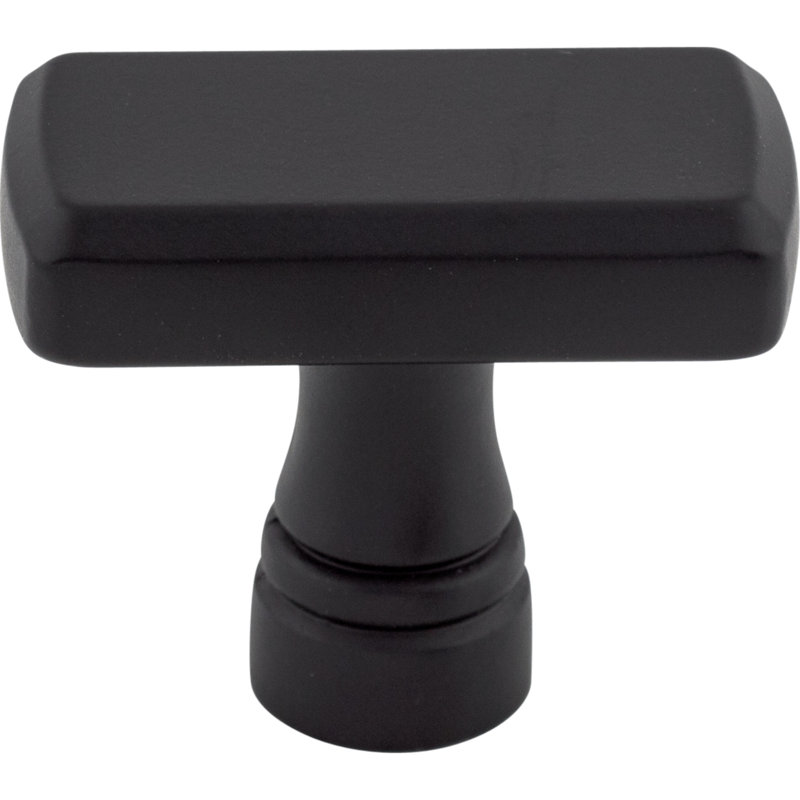 Kingsbridge Rectangle Knob, Flat Black, 1 3/8" Knob Length