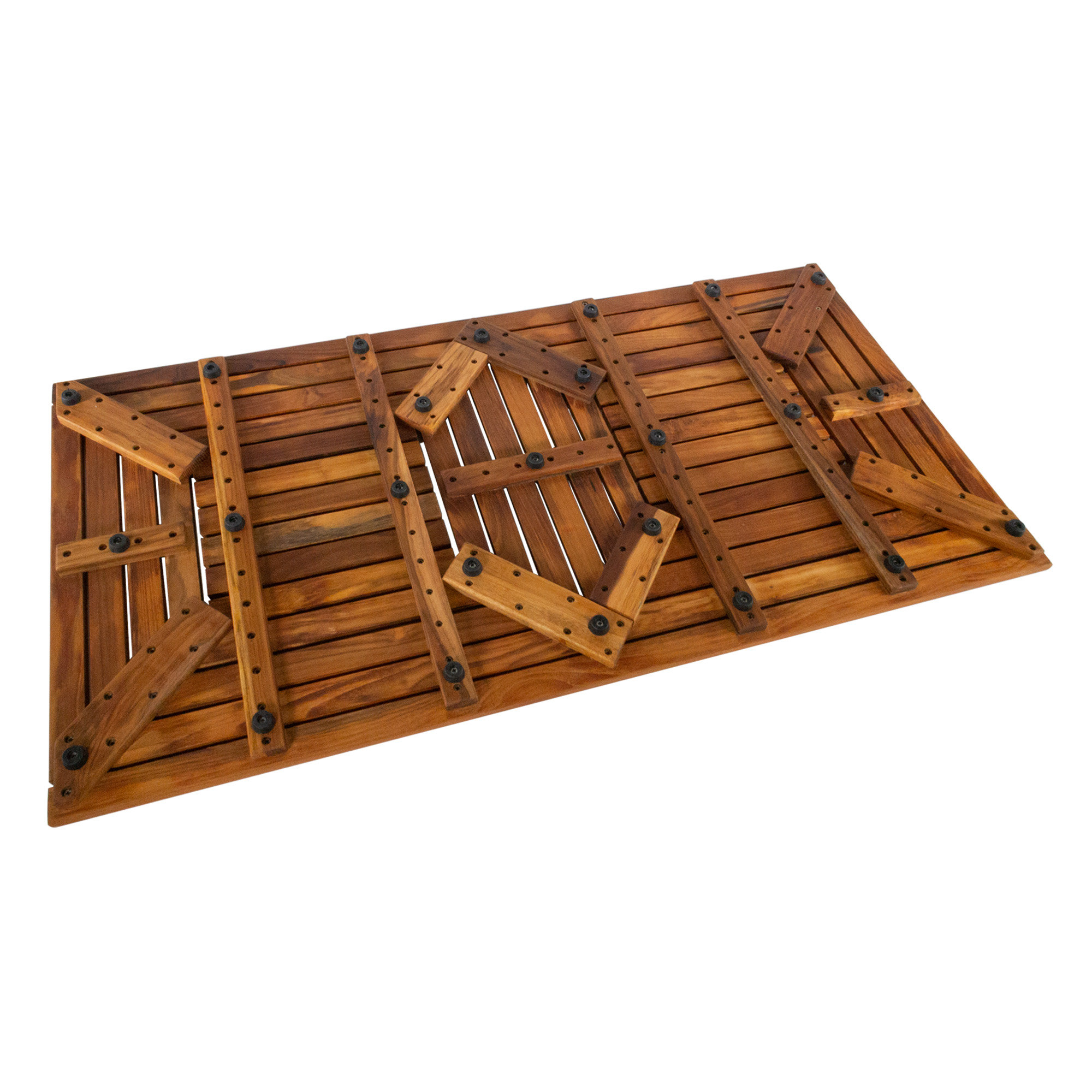 Nordic Style Oiled Teak Shower/Bath/Outdoor Mat 19.6? x 19.6?