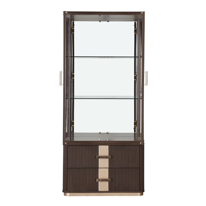 West Kensington Display Cabinet - Medium Espresso, Brown