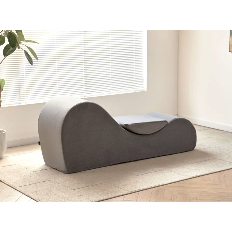 Chaise ergonomique grise - mousse haute pour la détente, housse lavable amovible, chaise compacte peu encombrante avec mousse douce, design