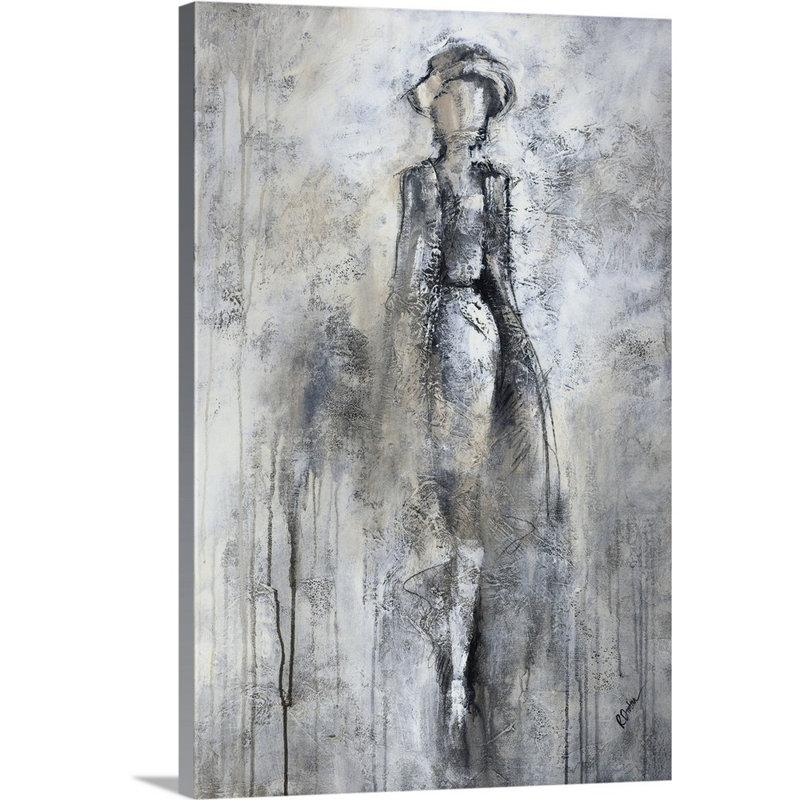 « promenade iii », peinture sur toile, H 18 po x l 12 po x p 1,25 po, Toile tendue