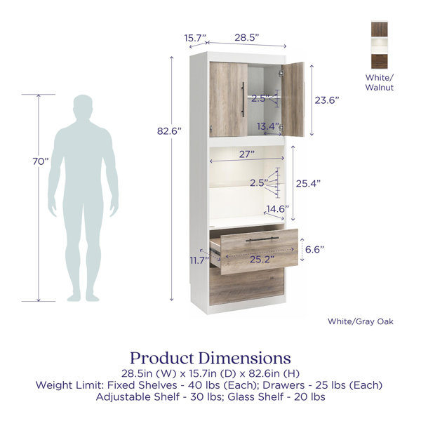 Dover 7W x 28H Deluxe Storage Cabinet with Toilet Paper Dispenser