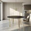  Table de salle à manger en pierre frittée de 53 po - Noir Laurent Gold-125383997-125383999