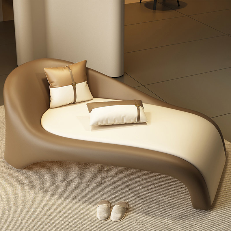 Méridienne incurvée Minimalist Creative, Orienté à gauche (vu de face), Brun / Beige