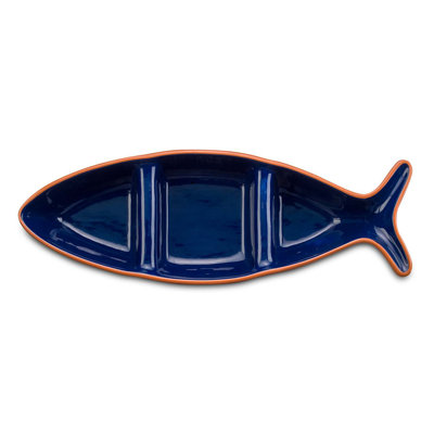 Euro Ceramica Fish Shape Divided Bowl