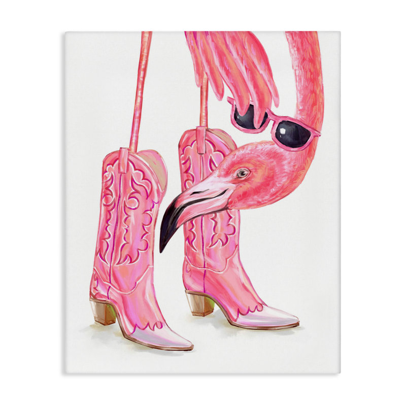 Toile de flamant rose glamour, design par Ziwei Li, H 20 po x l 16 po