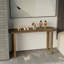 Console moderne en bois massif avec finition moka brun café, table d'entrée pour le couloir ou le salon, conception étroite