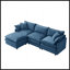 Canapé modulaire modulaire, canapé en tissu de chenille doux avec repose-pieds, canapé en L 3 places-530304966