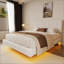 Lit flottant avec lumière White Boucle
