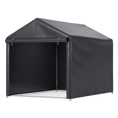 Remise de 5 po x 7 po pour abri d'auto, remise extérieure robuste avec porte à fermeture à glissière enroulée, abri d'auto pour motos, vélos et outils d'extérieur