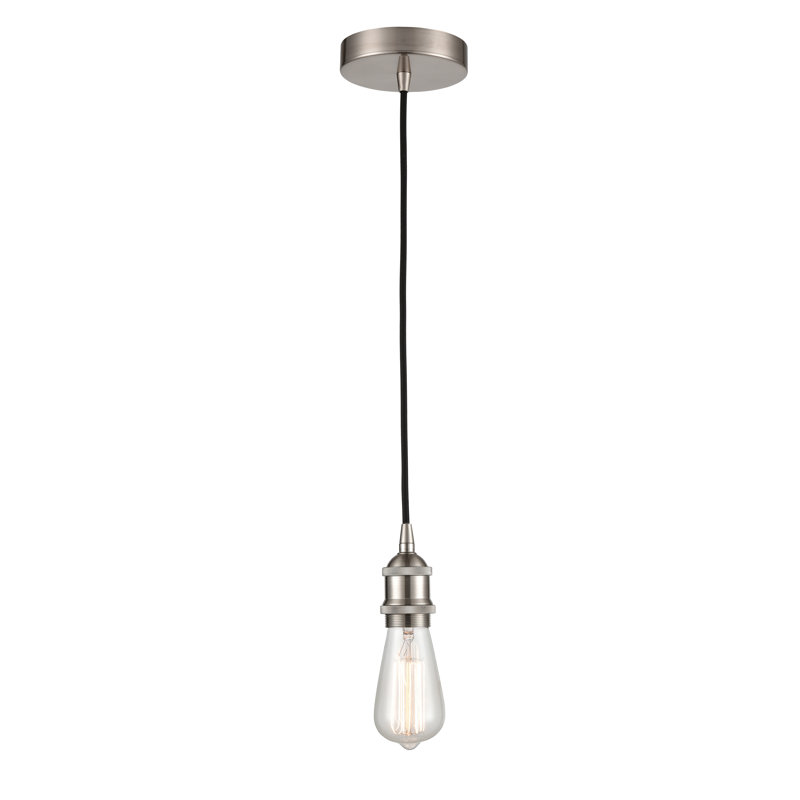 Luminaire suspendu à 1 lumière Waterville, Nickel satiné