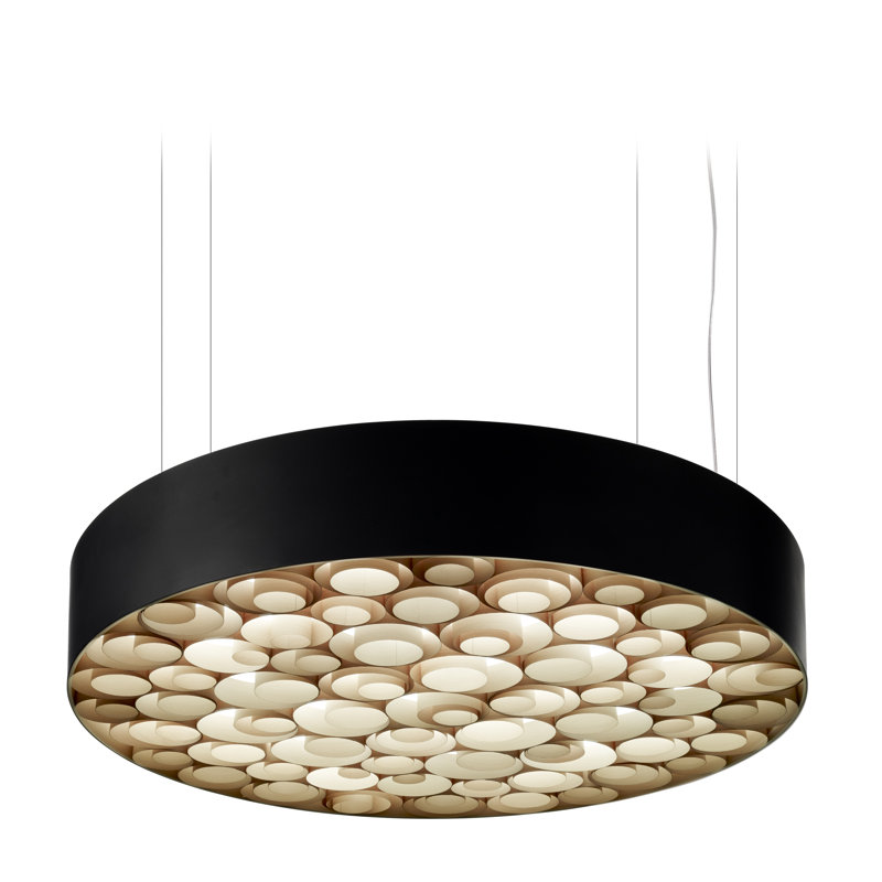 Spiro LED Chandelier, 5.9" H x 29.5" W x 29.5" D, Black, Sea Blue